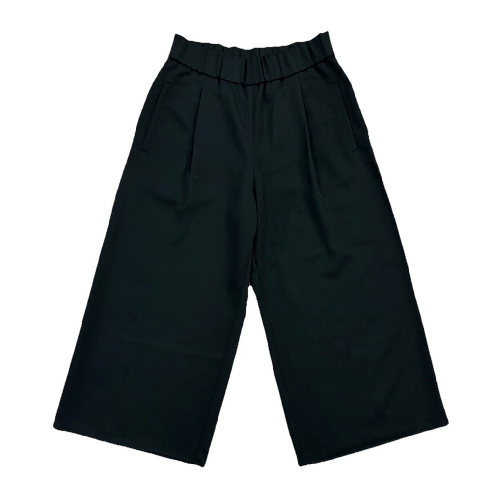 Giada Forte Wool High Waisted Wide Leg Pants Elastic Waist Made in Italy Size L